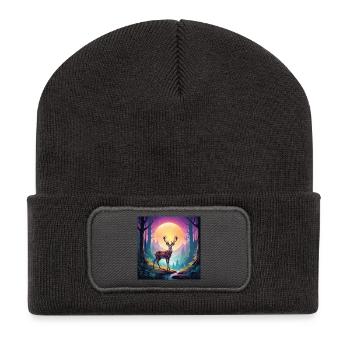 Deer in the forest - Recycled Patch Beanie - dark grey - Front
