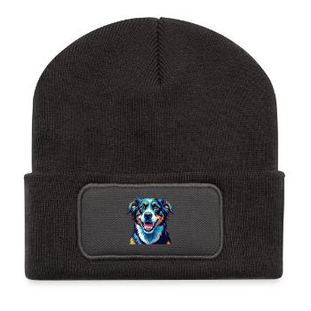 Bossie Dog Breed Colorful Cartoon Kawaii - Recycled Patch Beanie - dark grey - Front
