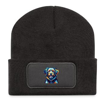 Cao De Gado Transmontano Race Chien Dessin Animé Kawaii - Beanie recyclé à patch - charbon - Devant
