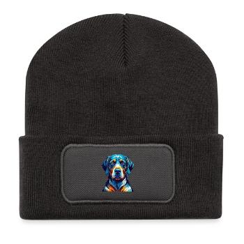 Southern Hound Dog Breed Colorful Cartoon Kawaii - Recycled Patch Beanie - dark grey - Front