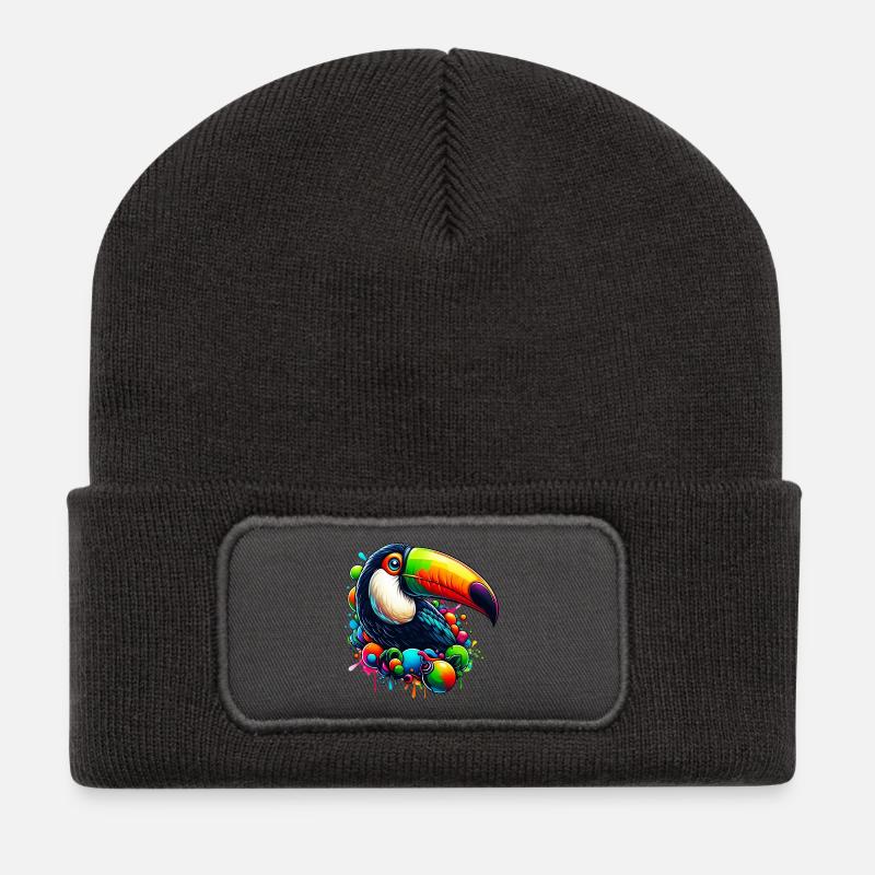 Tukan - Recycelte Patch Beanie - Dunkelgrau