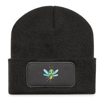 Dragonfly Cute Cartoon Character Kawaii Clipart - Recycled Patch Beanie - dark grey - Front