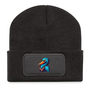 Pélican coloré Kawaii Dessin animé Clipart - Beanie recyclé à patch - charbon - Devant