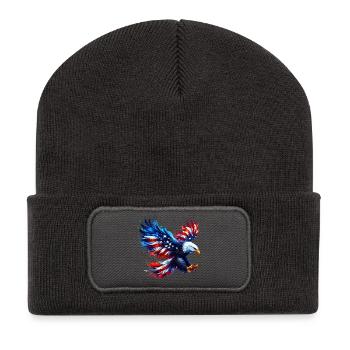 Eagle Flag USA USA American - Recycled Patch Beanie - dark grey - Front