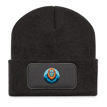 BigFoot mignon drôle Kawaii dessin animé Animal Animal Pet Logo - Beanie recyclé à patch - charbon - Devant