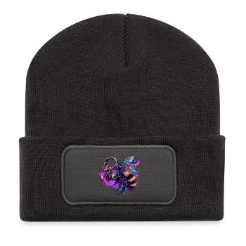 Bee Bee Bee Head with Headphones - Recycled Patch Beanie - dark grey - Front