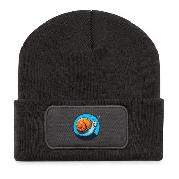 Snail Cute Kawaii Cartoon Clipart Animal Pet Logo - Recycled Patch Beanie - dark grey - Front