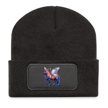 Butterfly Horse - Recycled Patch Beanie - dark grey - Front