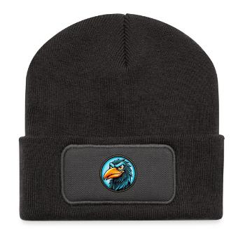 Crow Colorful Kawaii Cartoon Character Clipart Pet - Recycled Patch Beanie - dark grey - Front