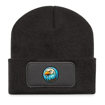 Eagle Colorful Kawaii Cartoon Character Clipart - Recycled Patch Beanie - dark grey - Front