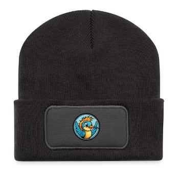 Hummingbird Colorful Kawaii Cartoon Character Pet - Recycled Patch Beanie - dark grey - Front