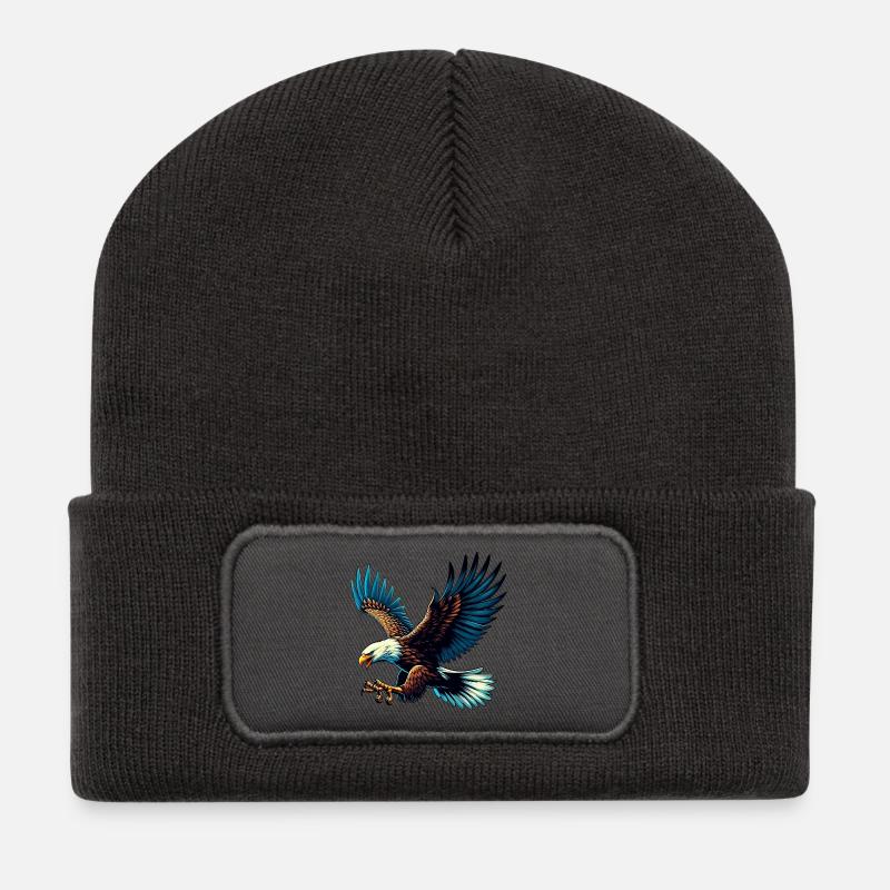 Adler - Recycelte Patch Beanie - Dunkelgrau