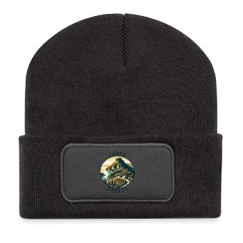Corfu Greece island design - Recycled Patch Beanie - dark grey - Front