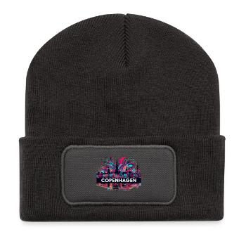 Copenhague Capitale Danemark Cadeau - Beanie recyclé à patch - charbon - Devant