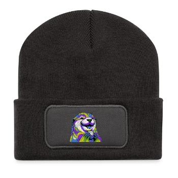 Loutre - Beanie recyclé à patch - charbon - Devant