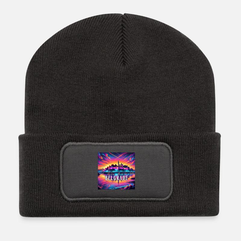 Belgrad Serbien Balkan Design - Recycelte Patch Beanie - Dunkelgrau