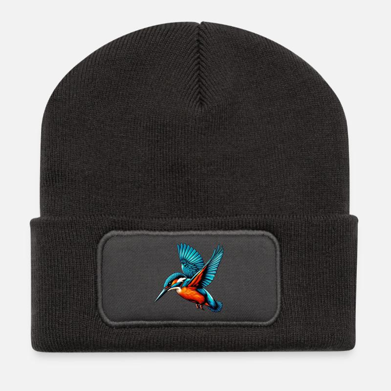 Eisvogel - Recycelte Patch Beanie - Dunkelgrau