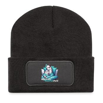 Offizielles Kuschelshirt Lama Lamas Geschenk - Recycelte Patch Beanie - Dunkelgrau - Vorne
