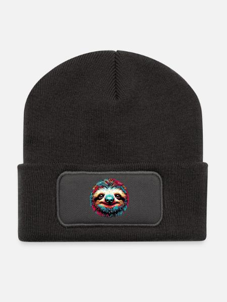 Faultier - Recycelte Patch Beanie - Dunkelgrau