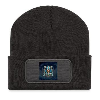 Die Essenz Ägyptens. Ägypterin - Recycelte Patch Beanie - Dunkelgrau - Vorne