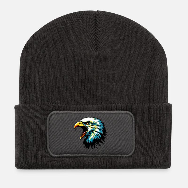 Adler - Recycelte Patch Beanie - Dunkelgrau