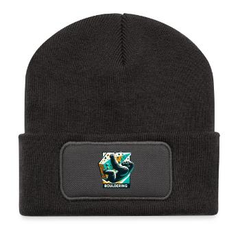 Bouldering Gorilla Gift - Recycled Patch Beanie - dark grey - Front