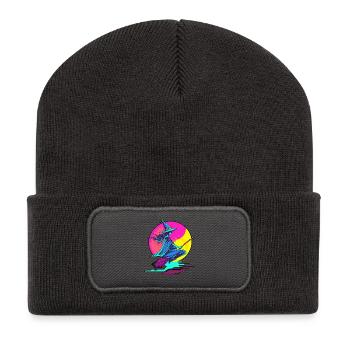 Hexe Hexen Halloween 90s Vaporwave - Recycelte Patch Beanie - Dunkelgrau - Vorne