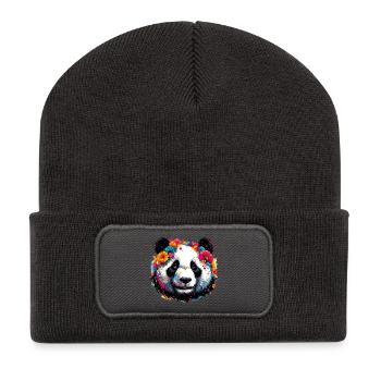 Panda - Recycelte Patch Beanie - Dunkelgrau - Vorne