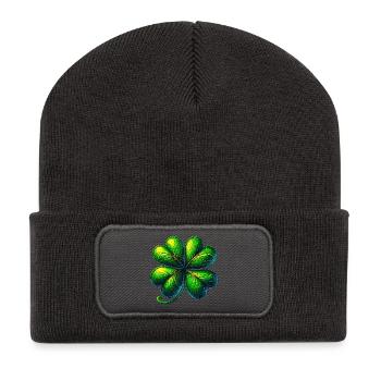 Four-leaf clover - Recycled Patch Beanie - dark grey - Front