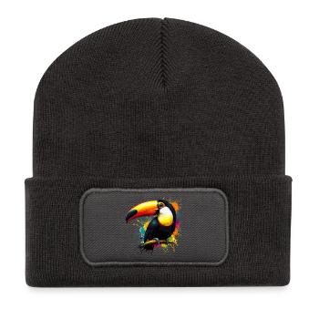 Tukan - Recycelte Patch Beanie - Dunkelgrau - Vorne