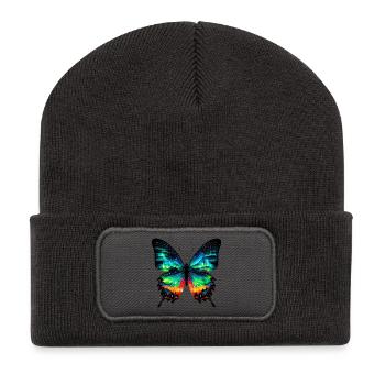 Butterfly - Recycled Patch Beanie - dark grey - Front