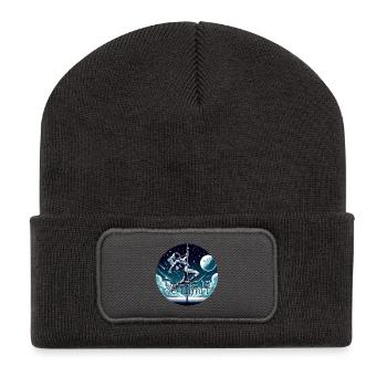 Pole Dance Astronautin Poledance Geschenk - Recycelte Patch Beanie - Dunkelgrau - Vorne