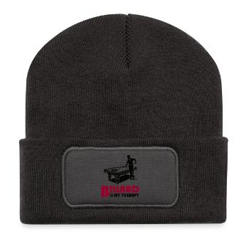 Le billard est ma thérapie - Beanie recyclé à patch - charbon - Devant