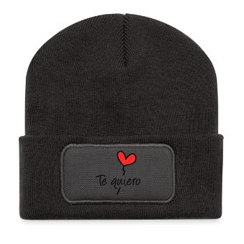 TE QUIERO. COUPLE. JUST MARRIED. Bachelorette party - Recycled Patch Beanie - dark grey - Front
