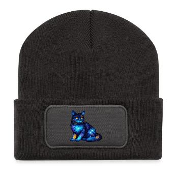 Cat - Recycled Patch Beanie - dark grey - Front
