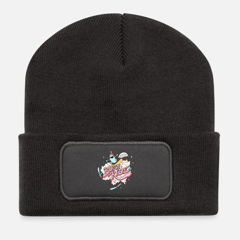 Born To Ride - Snowboard - Recycelte Patch Beanie - Dunkelgrau