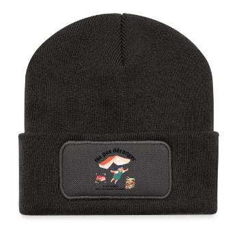 Ne pas déranger lecture - Beanie recyclé à patch - charbon - Devant