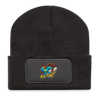 Kasachstan Superheld Held Power Adler Geschenk - Recycelte Patch Beanie - Dunkelgrau - Vorne