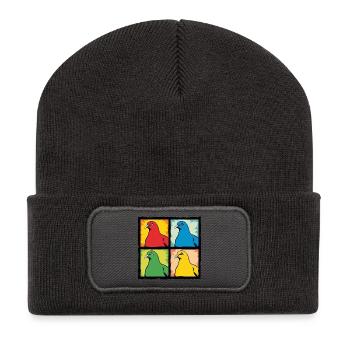 Colombes - Beanie recyclé à patch - charbon - Devant