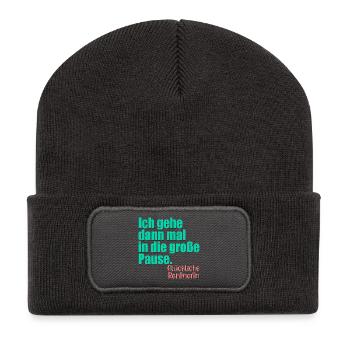 GLÜCKLICHE RENTNERIN RENTE - Recycelte Patch Beanie - Dunkelgrau - Vorne