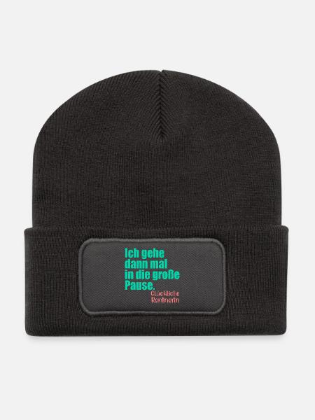 GLÜCKLICHE RENTNERIN RENTE - Recycelte Patch Beanie - Dunkelgrau