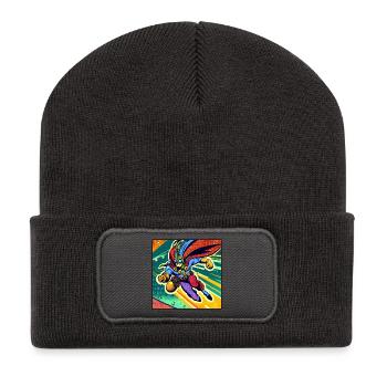 Super-héros - Beanie recyclé à patch - charbon - Devant