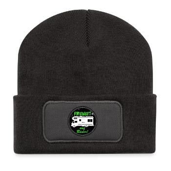 RV,Camping,Fun Shirt,Freedom on Wheels(25) - Recycled Patch Beanie - dark grey - Front