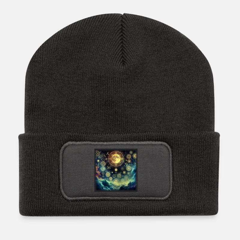 Mystische Astrologie - Recycelte Patch Beanie - Dunkelgrau