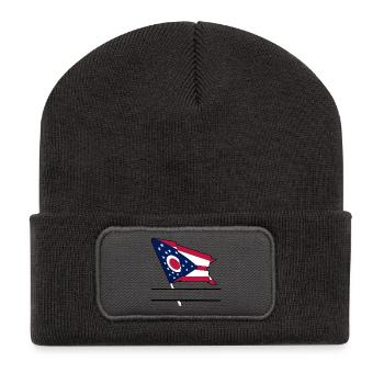 Flag Ohio text banner - Recycled Patch Beanie - dark grey - Front