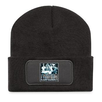 Expressive London Street Art Design - Recycelte Patch Beanie - Dunkelgrau - Vorne