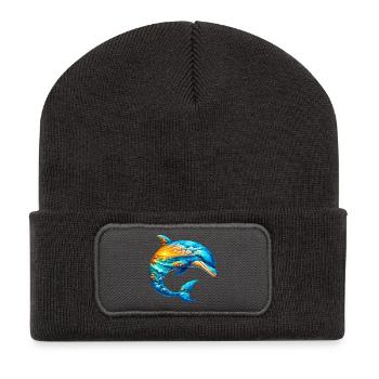 Dauphin - Beanie recyclé à patch - charbon - Devant