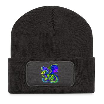 Dragon - Recycled Patch Beanie - dark grey - Front