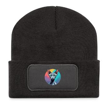 Sphynx Cat - Recycelte Patch Beanie - Dunkelgrau - Vorne