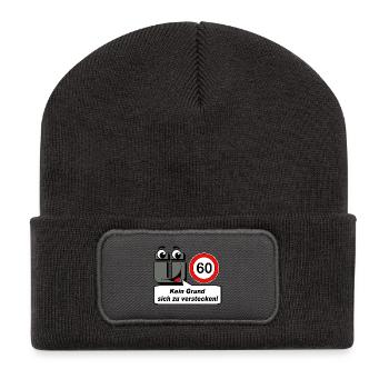 60th birthday, no reason to hide - Recycled Patch Beanie - dark grey - Front